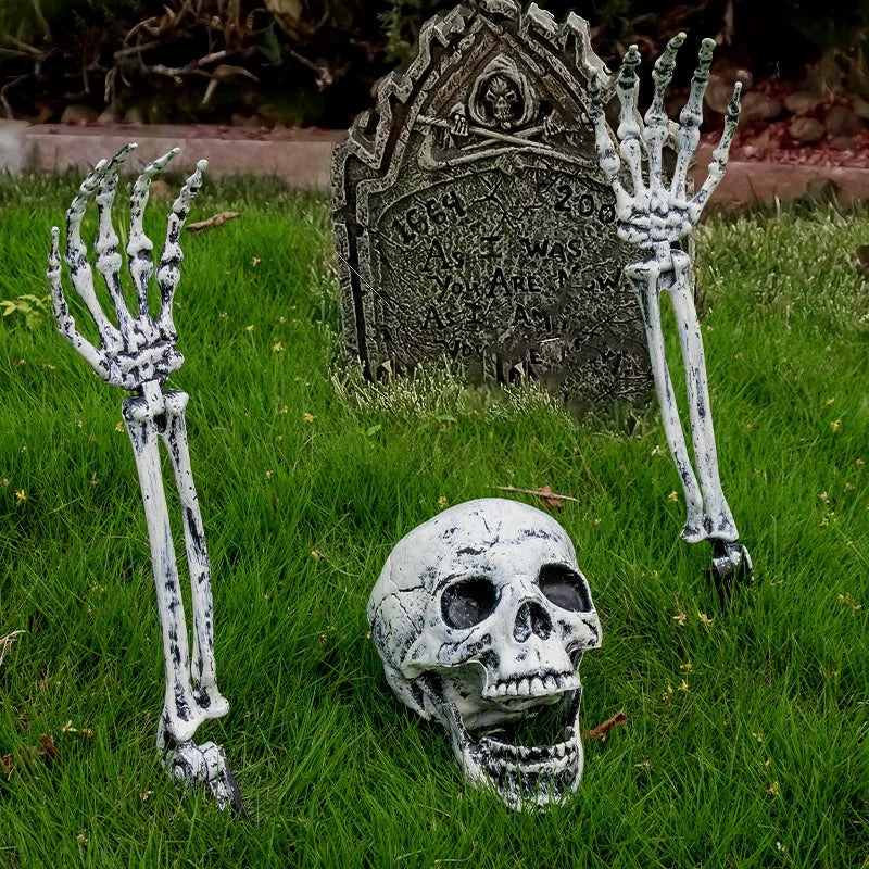 Hot Halloween Decorations Artificial Skeleton Hand Bone Skeleton Decoration Outdoor Deco Ground Insertion Simulation Ghost Props Proshop