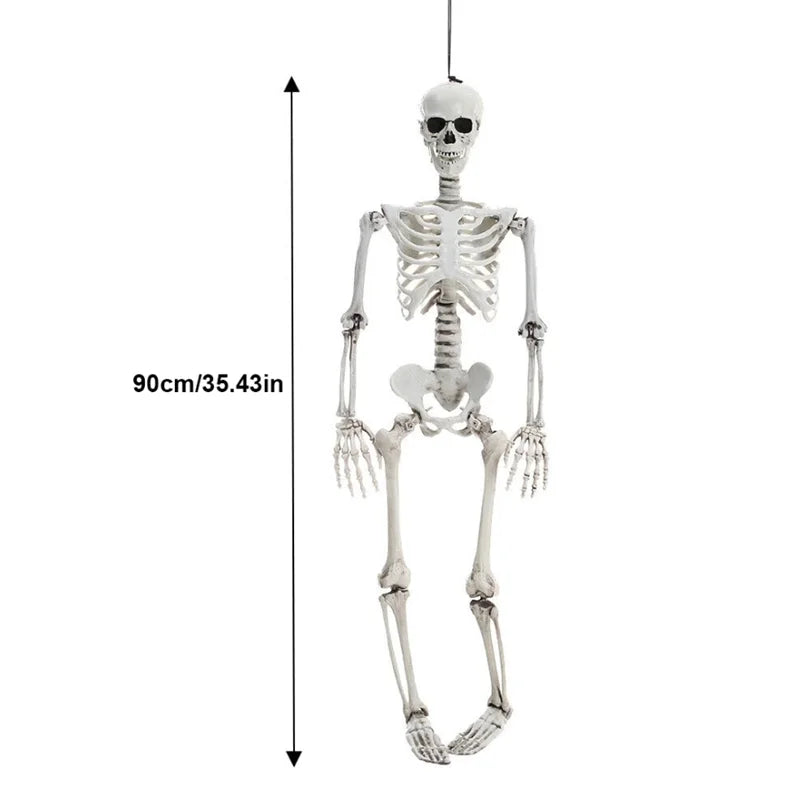 Full Life Size Home Evil Party Decoration Horror Scary Movable Big Skull 90CM Halloween Movable Skeleton Halloween Ornament Toys Proshop