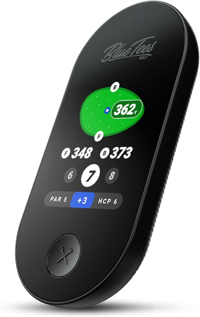 Blue Tees Ringer GPS golf rangefinder with touch screen