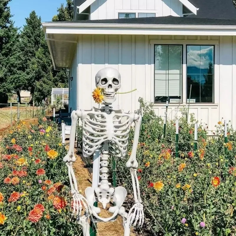 Full Life Size Home Evil Party Decoration Horror Scary Movable Big Skull 90CM Halloween Movable Skeleton Halloween Ornament Toys Proshop