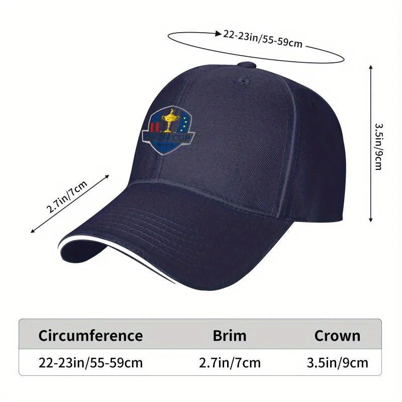 1pc Ryder Cup 1927 Golf Championship Baseball Cap Adjustable, Lightweight, White with Blue & Red Logo, Perfect for Outdoor Spo Proshop