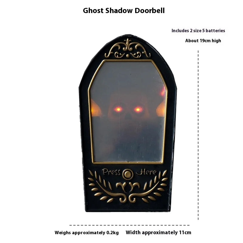 Halloween Electric Skull  Doorbell with Light and Sound Sensor Interactive One-Eye Terror Winking Ghost House Prank Props Proshop