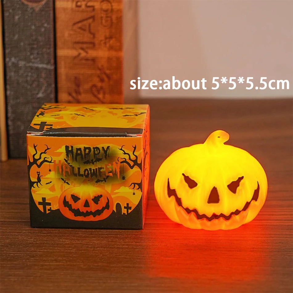 Pumpkin Lantern Candle Light Halloween Skull Ghost Face Lamp Kids Gift For Bedroom Garden Party Decoration Atmosphere Light Proshop