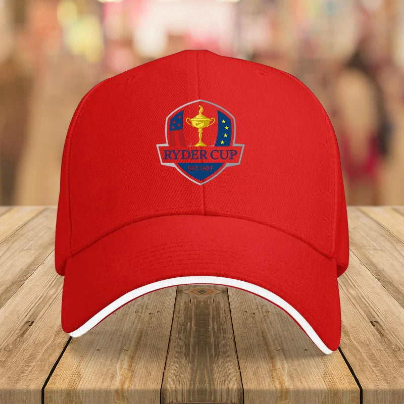 1pc Ryder Cup 1927 Golf Championship Baseball Cap Adjustable, Lightweight, White with Blue & Red Logo, Perfect for Outdoor Spo Proshop