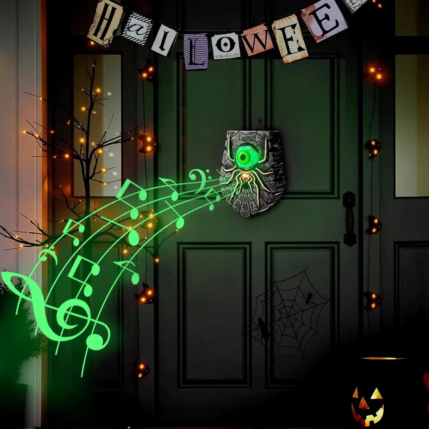 Halloween Doorbell, Animated Eyeball Haunted House Door Bell  with Spooky Sound and Lightup Eye for Halloween Party Decorations Proshop
