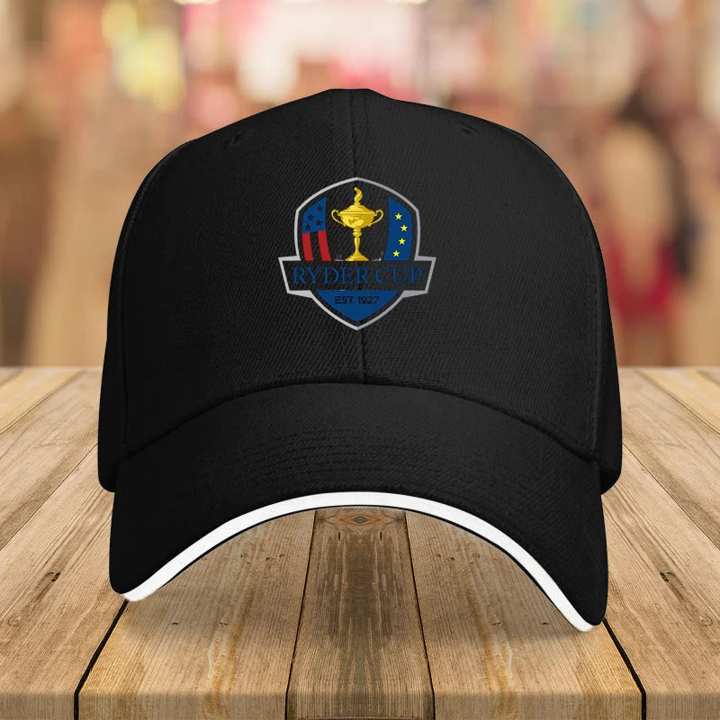 1pc Ryder Cup 1927 Golf Championship Baseball Cap Adjustable, Lightweight, White with Blue & Red Logo, Perfect for Outdoor Spo Proshop