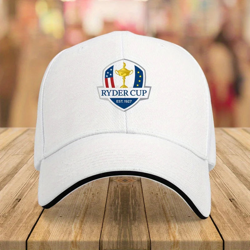 1pc Ryder Cup 1927 Golf Championship Baseball Cap Adjustable, Lightweight, White with Blue & Red Logo, Perfect for Outdoor Spo Proshop