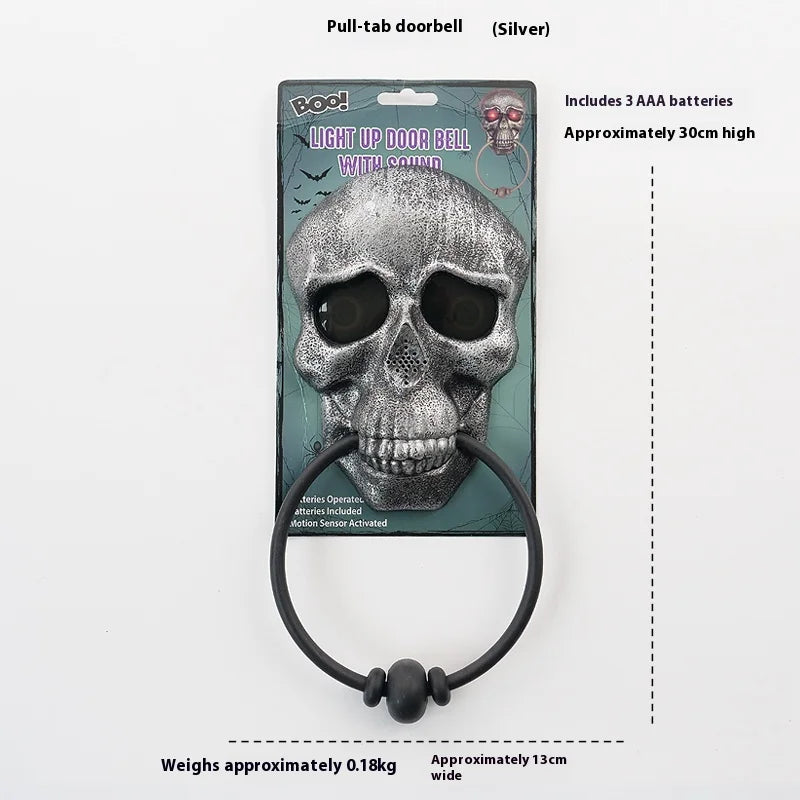 Halloween Electric Skull  Doorbell with Light and Sound Sensor Interactive One-Eye Terror Winking Ghost House Prank Props Proshop