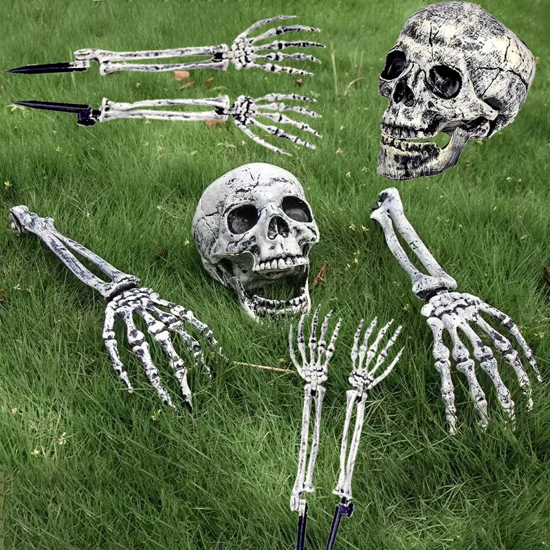 Hot Halloween Decorations Artificial Skeleton Hand Bone Skeleton Decoration Outdoor Deco Ground Insertion Simulation Ghost Props Proshop