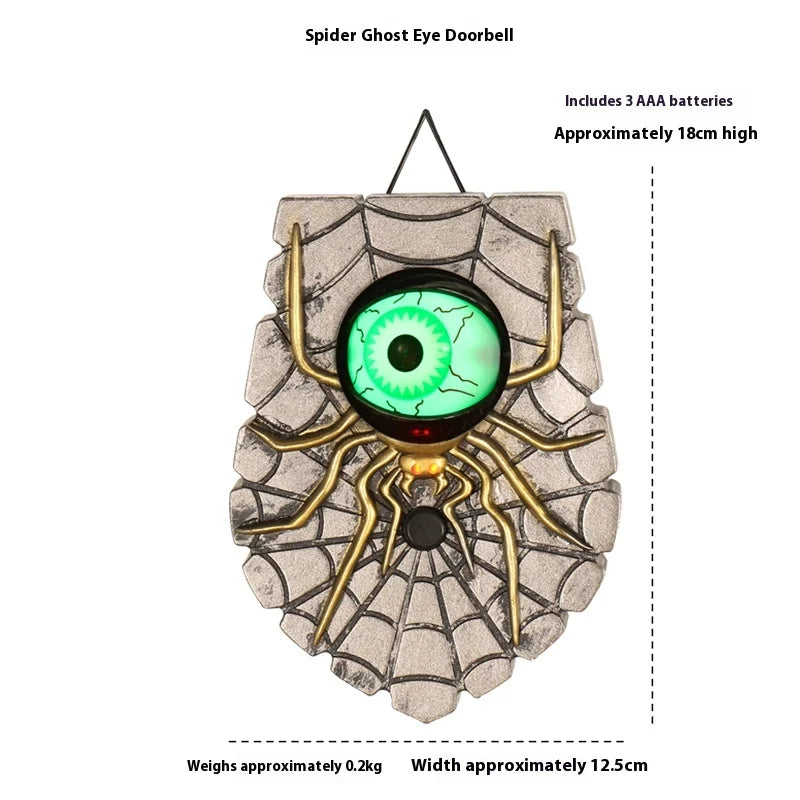 Halloween Electric Skull  Doorbell with Light and Sound Sensor Interactive One-Eye Terror Winking Ghost House Prank Props Proshop