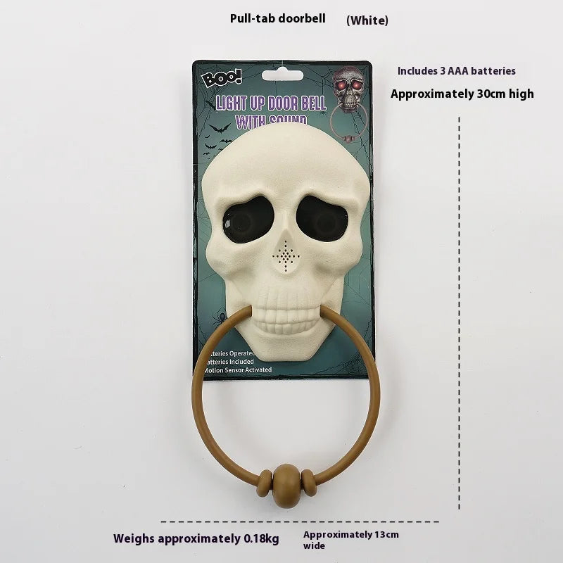 Halloween Electric Skull  Doorbell with Light and Sound Sensor Interactive One-Eye Terror Winking Ghost House Prank Props Proshop