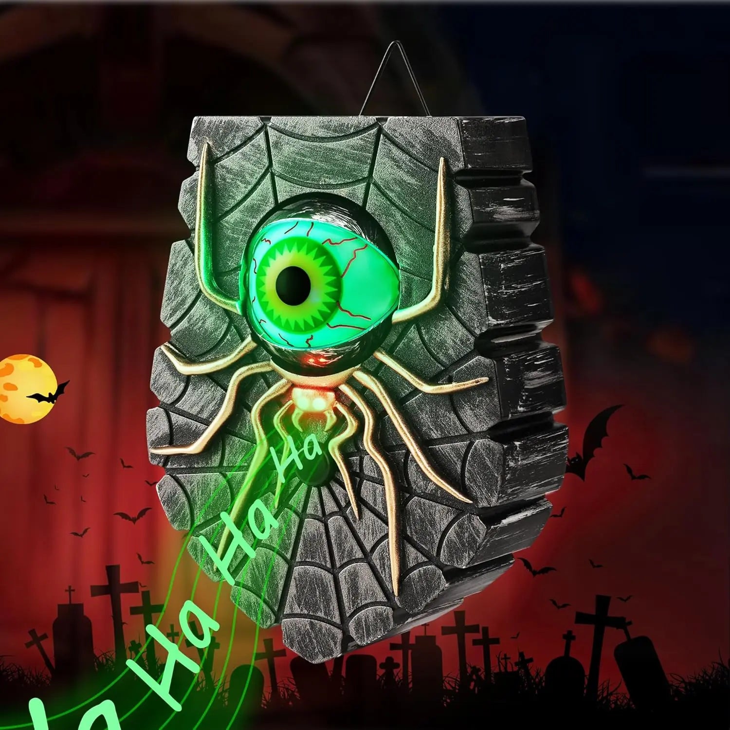 Halloween Doorbell, Animated Eyeball Haunted House Door Bell  with Spooky Sound and Lightup Eye for Halloween Party Decorations Proshop
