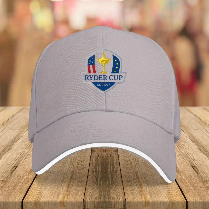 1pc Ryder Cup 1927 Golf Championship Baseball Cap Adjustable, Lightweight, White with Blue & Red Logo, Perfect for Outdoor Spo Proshop