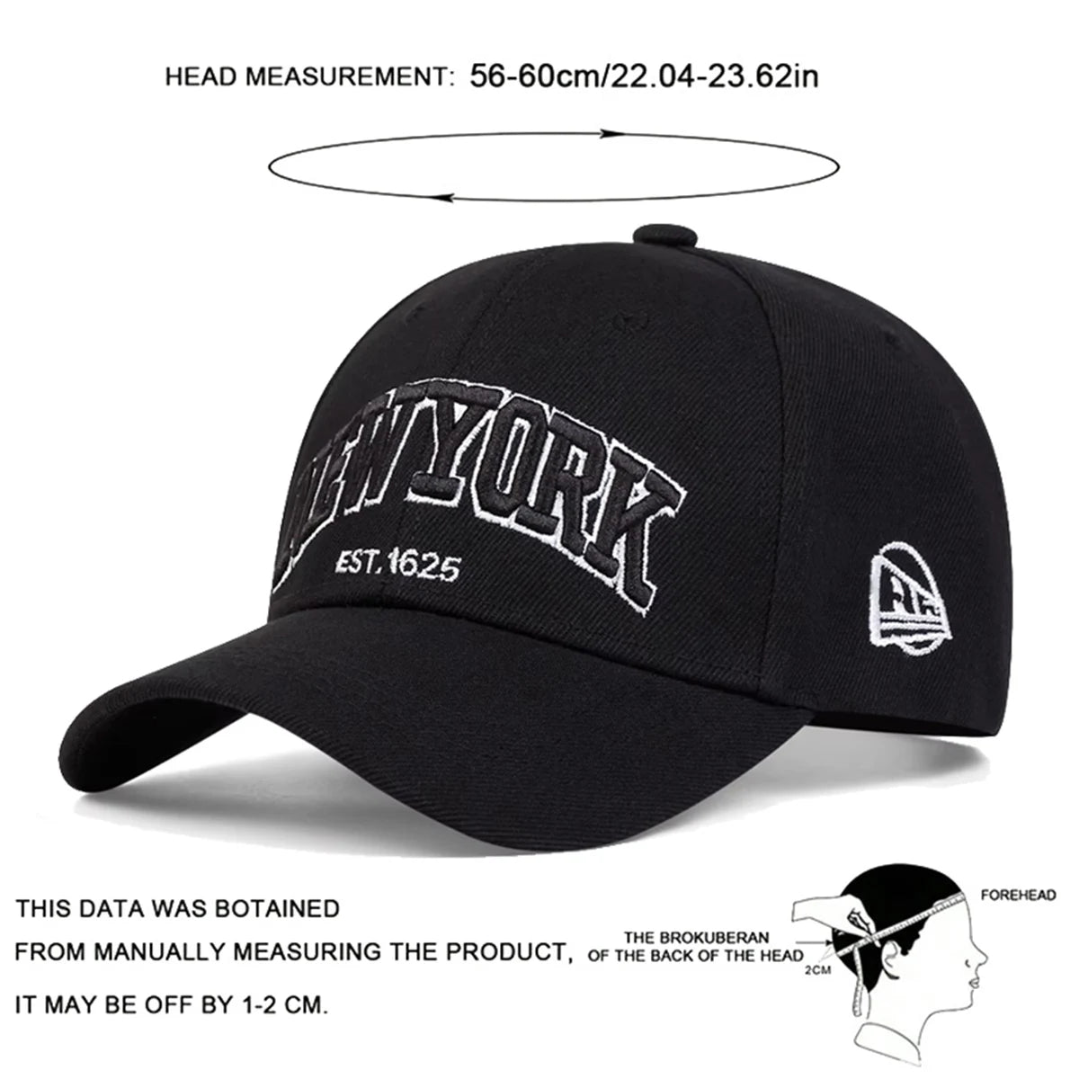 Unisex NEWYORK Letter Embroidery Baseball Caps Adjustable Casual Hats Spring and Autumn Outdoor Sunscreen Hat Proshop