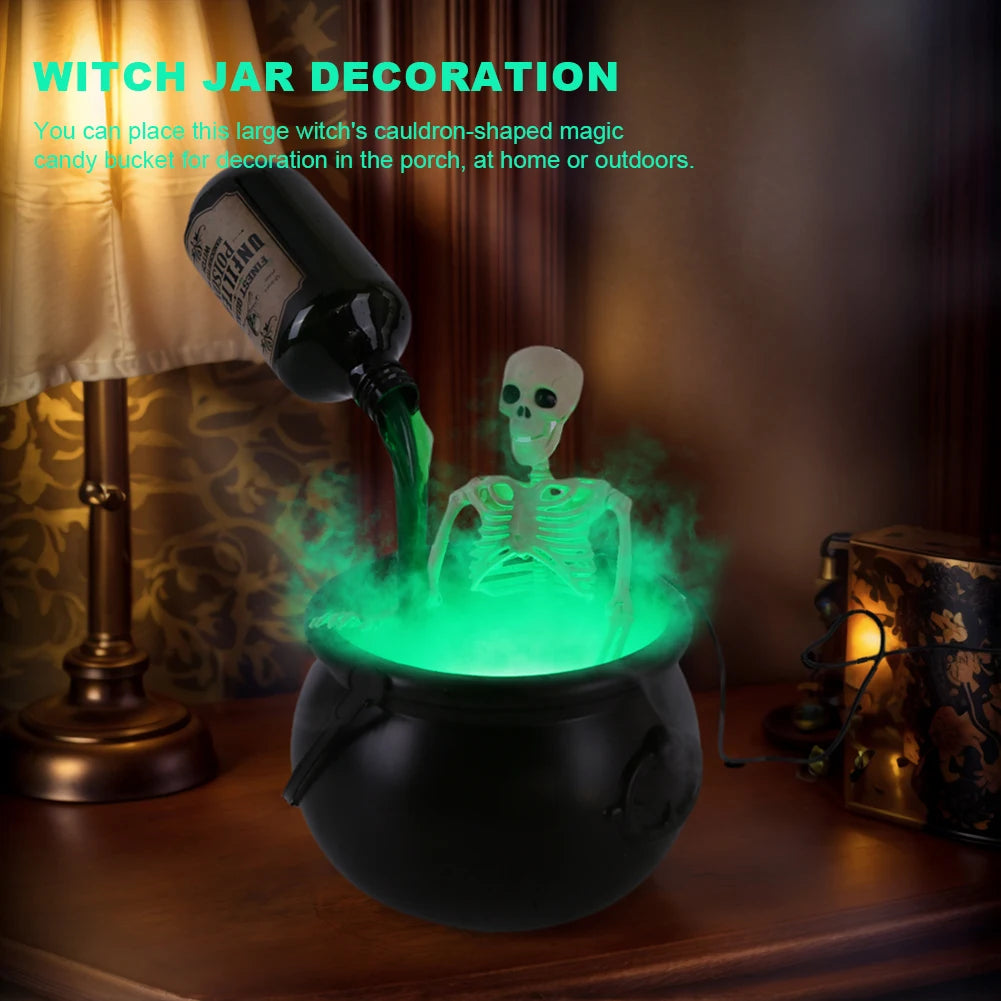 Halloween Decoration DIY Magic Floating Bottle with Cauldron and Mist Maker Diffuser Party Decor for Home Witch Bowl Scary Props Proshop
