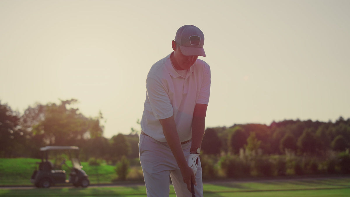 Golfer practising on the course